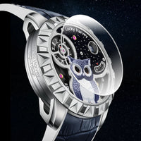 Lucky Harvey OWL Series Men's Mechanical Watch 28800 VPH 40H Power Reserve 3D Relief Unique Wristwatch - Bear Hugs