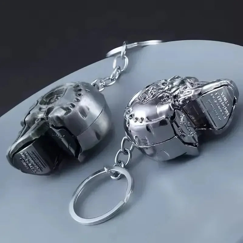 Terminator Skull Head Metal Keychain
