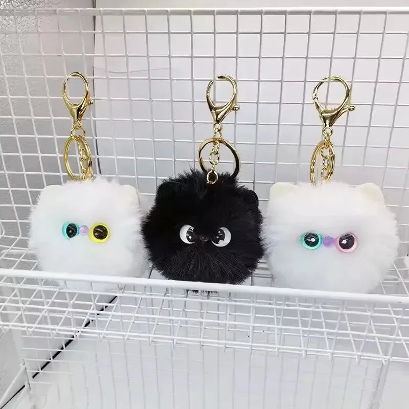 Purrfect Peepers Cat Head Keychain