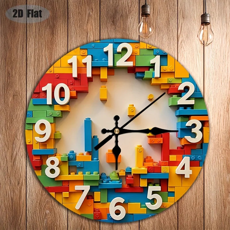 ToyBoy Colorful Building Blocks Wall Clock