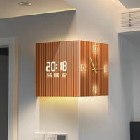 Modern Dual-Sided Corner Clock Space-Saving Wall Décor for Living Room Minimalist Bedroom Background Frameless Home Office Decor - Bear Hugs