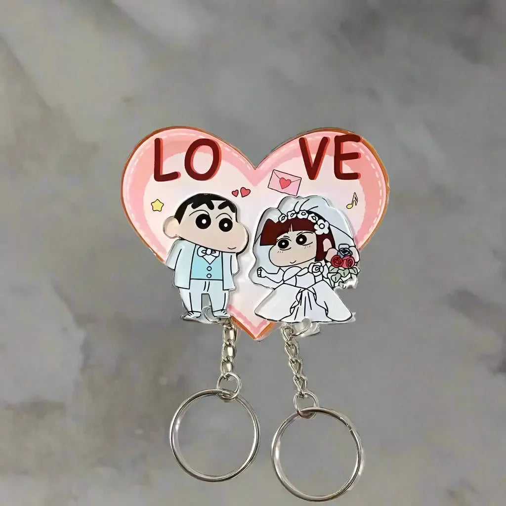 Shinchan & Nohara Wedding Couple Keychain