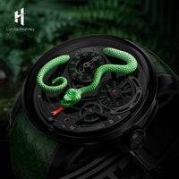 Lucky Harvey Funny Mechanical Watch Automatic Movement Watches for Men Snake Dial Synthetic Sapphire Waterproof 2024 New Model - Bear Hugs