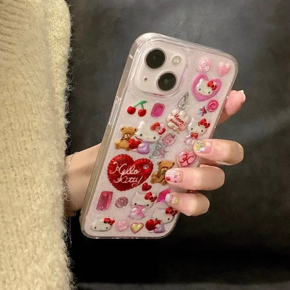 3D Hello Kitty Sticker Case (For iPhones)