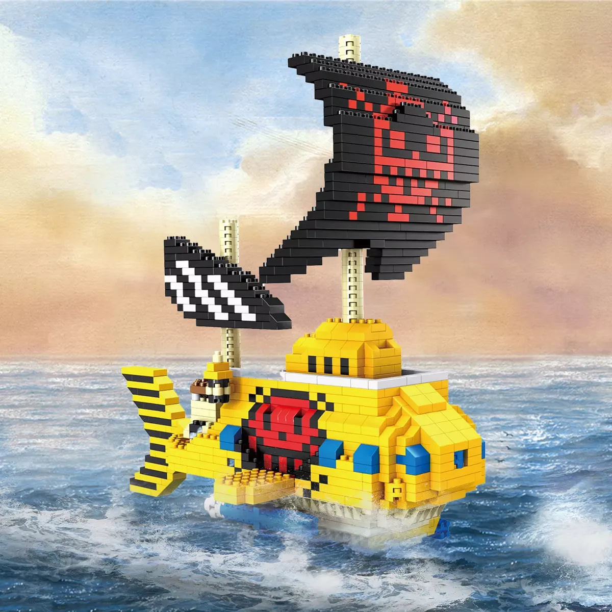 One Piece Pirate Ship 3D Model Building Blocks