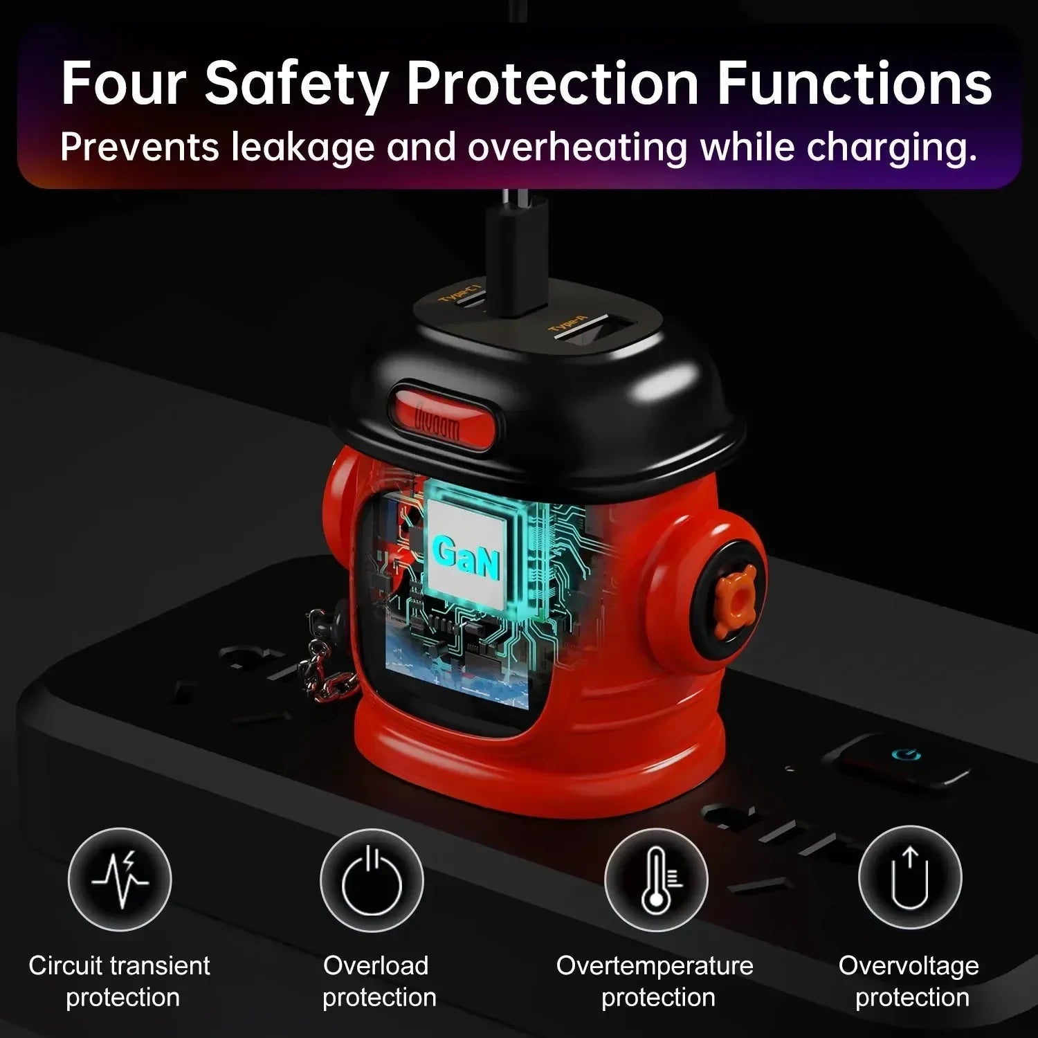 Divoom Dipow 65W GaN Charger - Bear Hugs