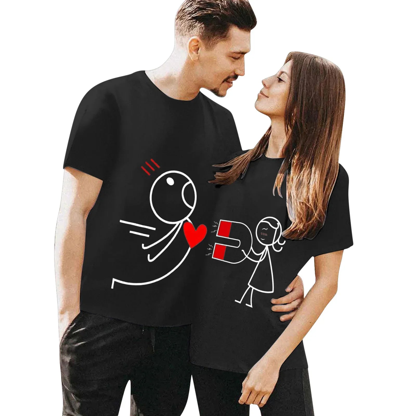 Heart Attract Couples T-shirt - Bear Hugs