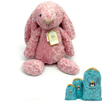 JC Bonnie Rabbit Leopard Print Plush Toy with Tag, Soft Flower Ears, Cartoon Rabbit Doll, Birthday Gift, Home Decor - Bear Hugs