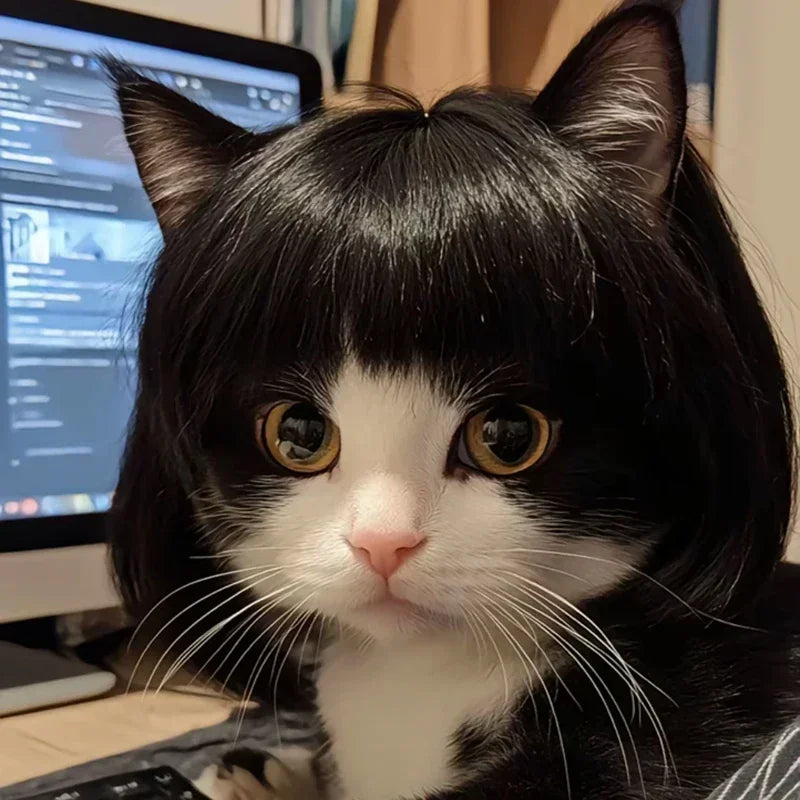 Pet Wig Dog Wig Pet Supplies Pet Accessories Curly Hair Straight Hair Cat Wig DIY trimmed party queen - Bear Hugs