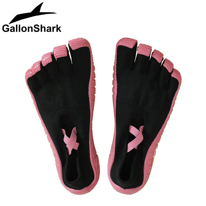 GallonShark Five-Finger Shoes, Breathable Elastic Strap Barefoot Shoes for Yoga, Pilates, Dance & Indoor/Outdoor Workout - Bear Hugs