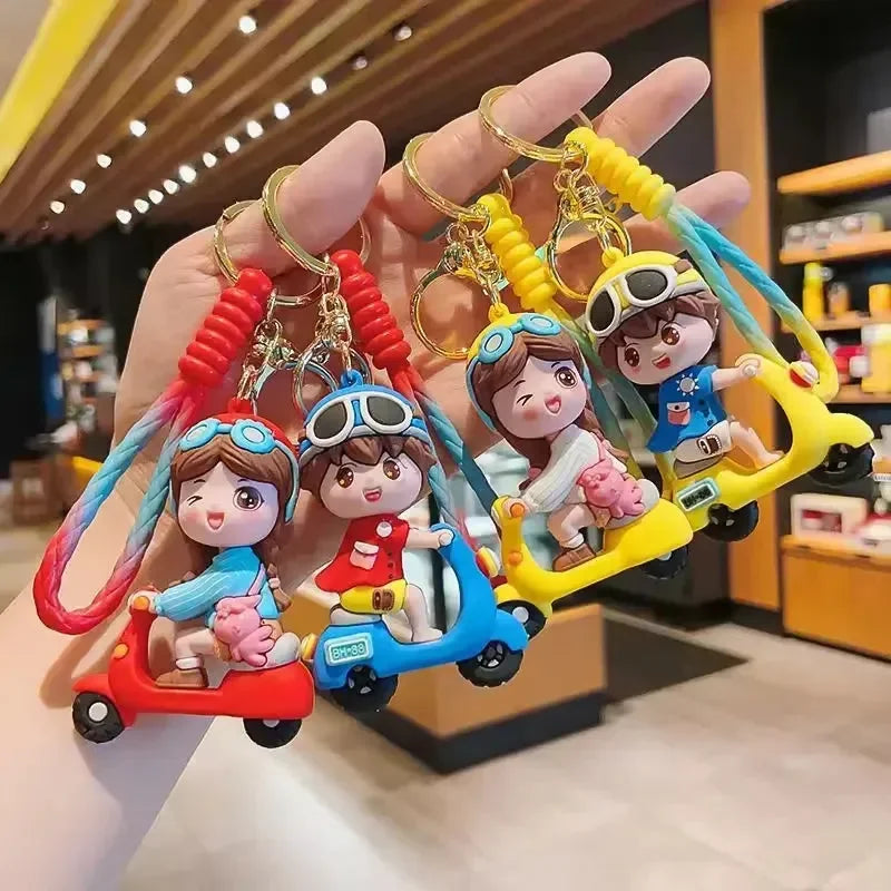 Porte-clés 3D Couple de scooters 