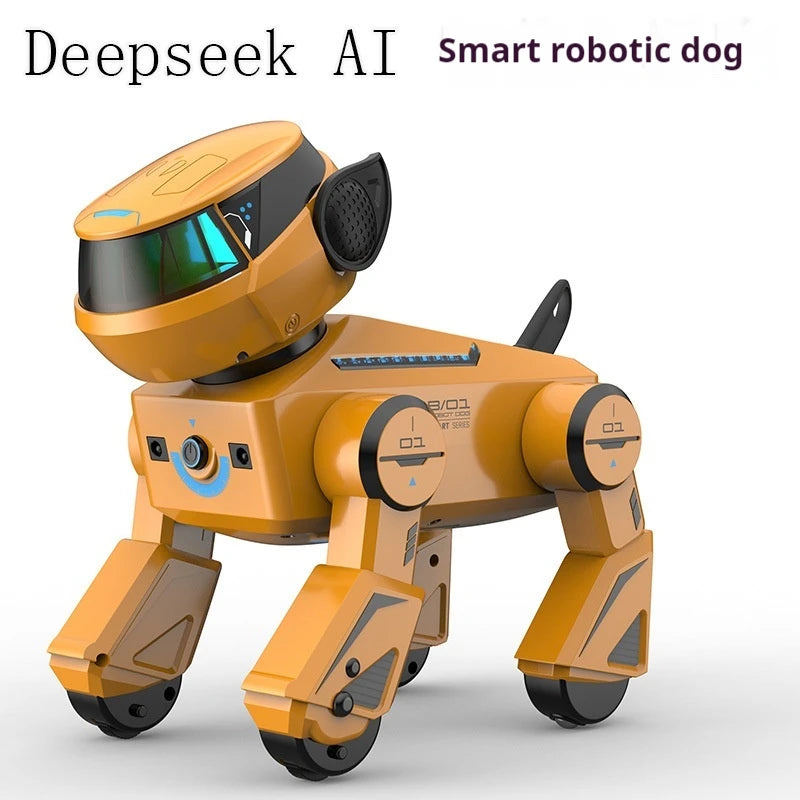 Ai Smart Robot Dog Gesture Touch Remote Control Bluetooth Speaker Song Programmable Cool Lighting Toy For Kids Aged 6+Interactio - Bear Hugs