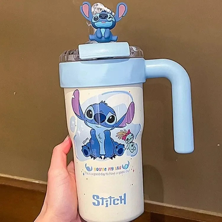 Stitch Cosmic Alien Straw Thermos Cup (800 ml)