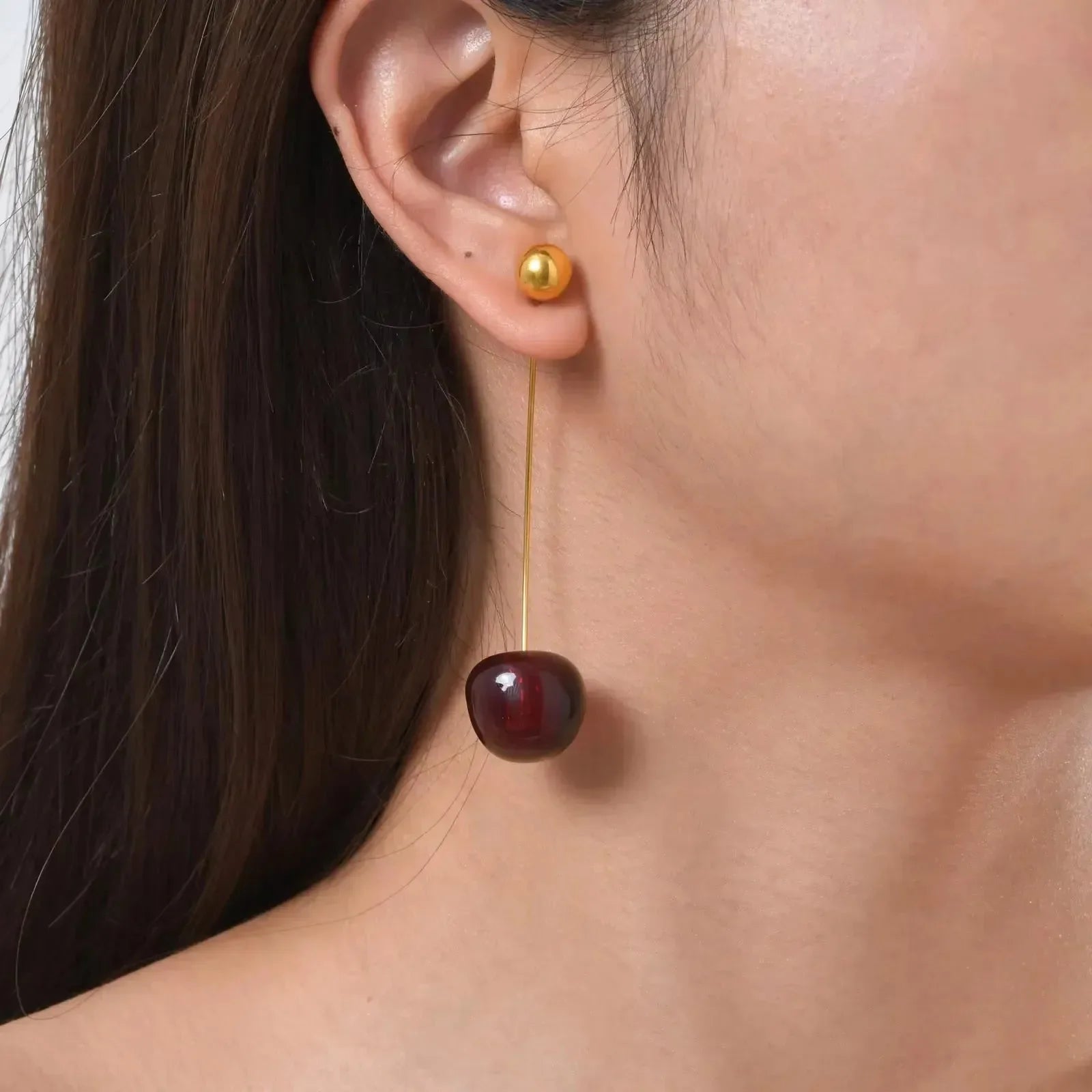 Crimson Charm Cherry Earrings