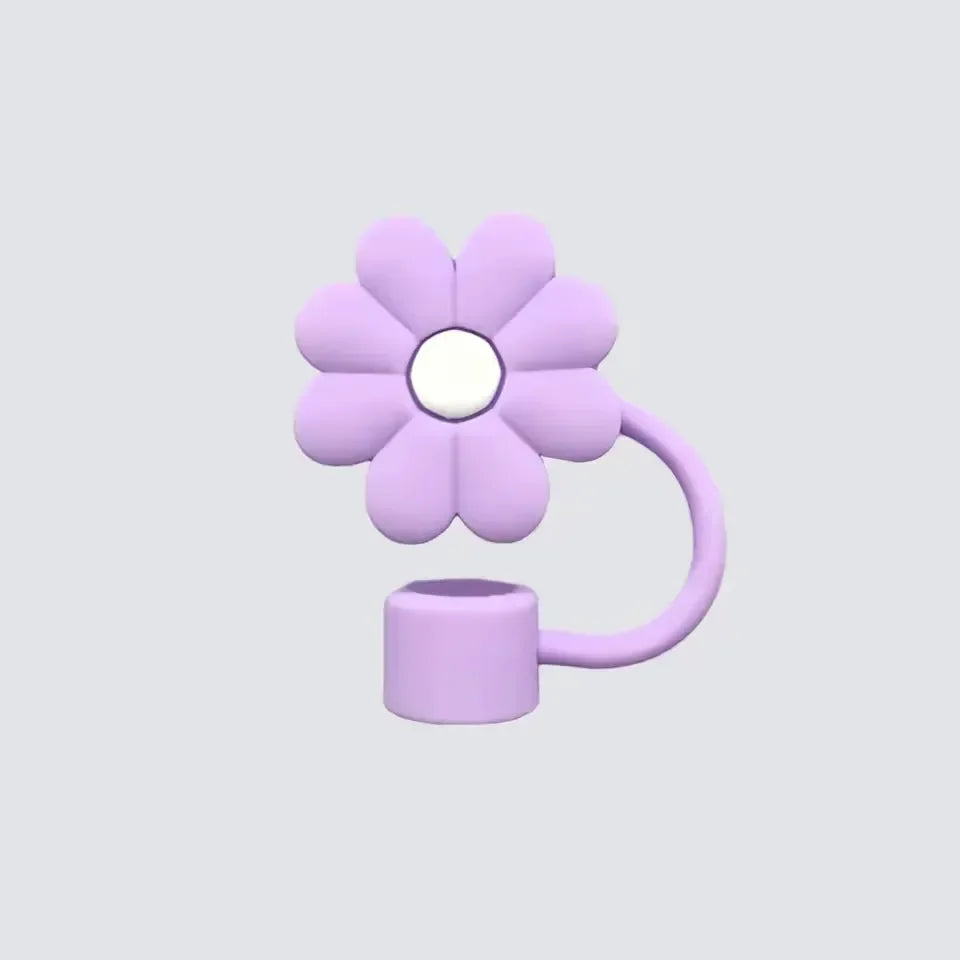 غطاء من القش على شكل زهرة مزهرة لأكواب 30 أونصة/40 أونصة 