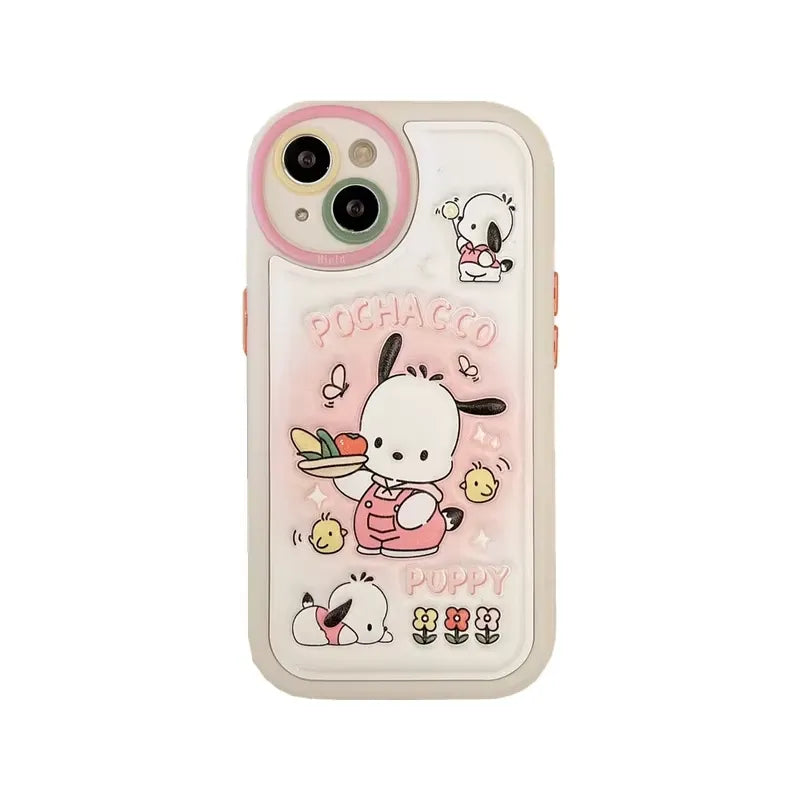 Pochacco Embossed Leather Phone Case (For iPhones)