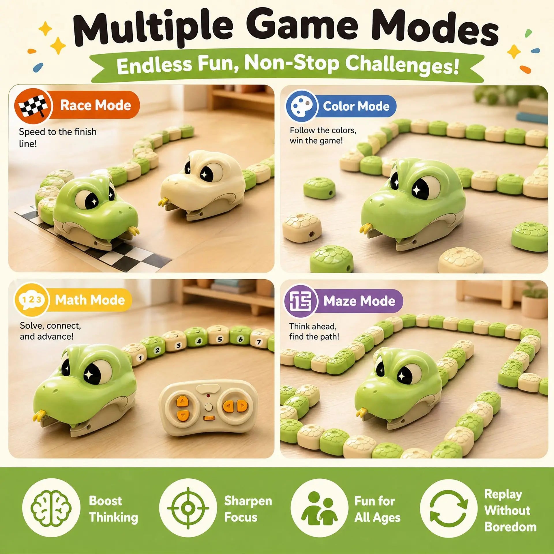 Remote Control Greedy Snake Magnetic Toy Duel Parent Child Interactive Battle Magnetic Swallowing Snake Remote Control Car - Bear Hugs