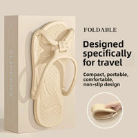 Foldable Travel Slippers Unisex EVA Flip Flops Hotel Non Slip Bathroom Indoor Outdoor Portable Lightweight Comfortable - Bear Hugs