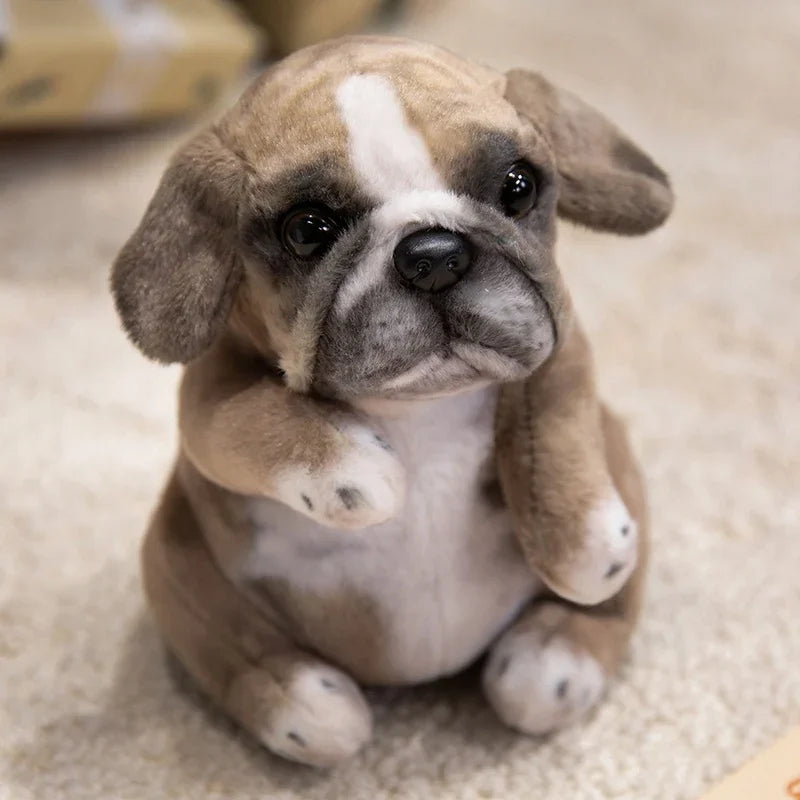 Realistic Sitting Puppy Plush Toy Stuffed Doggy Cute Fluffy Pet for Room Decor Children's Birthday Gift - Bear Hugs