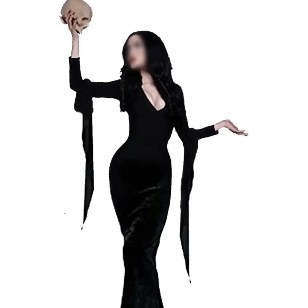 Morticia Addams Vintage Cosplay Dress