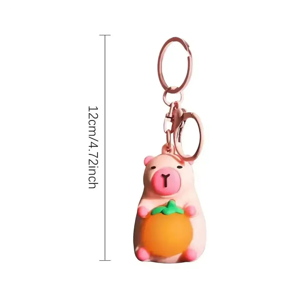 Capybara Citrus Spark Glow Keychain