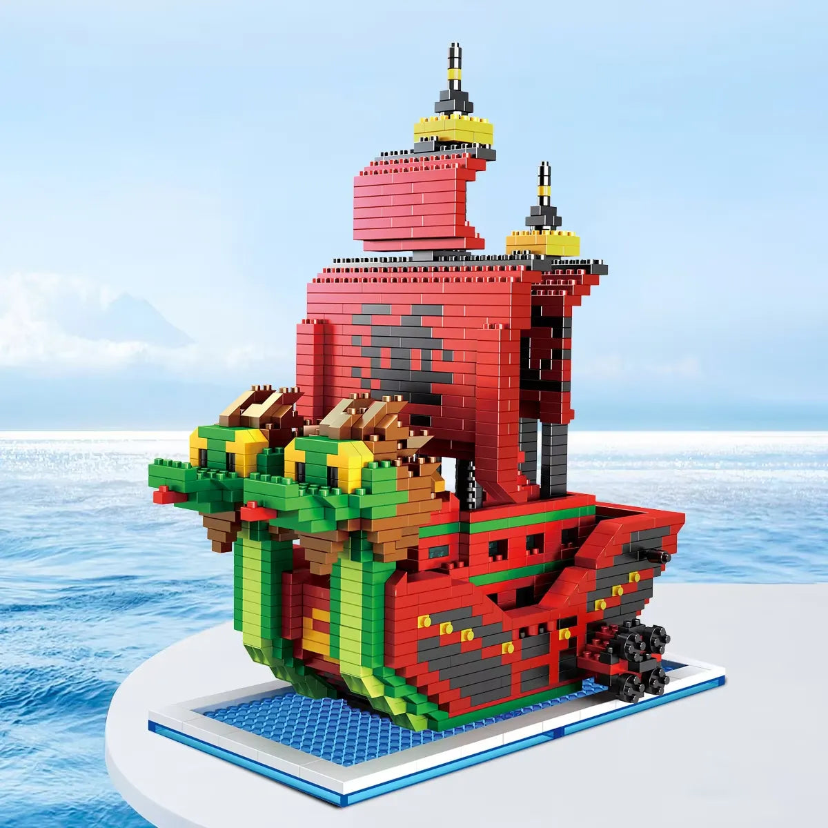 One Piece Pirate Ship 3D Model Building Blocks