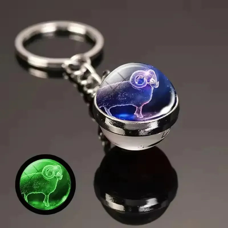 Zodiac Glimmer Orb Keychain