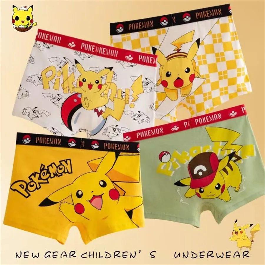 4pcs/set Pikachu Boys Trunks Underpants Cotton Anime - Bear Hugs