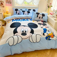 DZNY Bedding Set Cartoon Anime Children Bedroom Quilt Cover Boy Girl Bedclothes Single Double King Mickeys Duvet Cover Gift - Bear Hugs