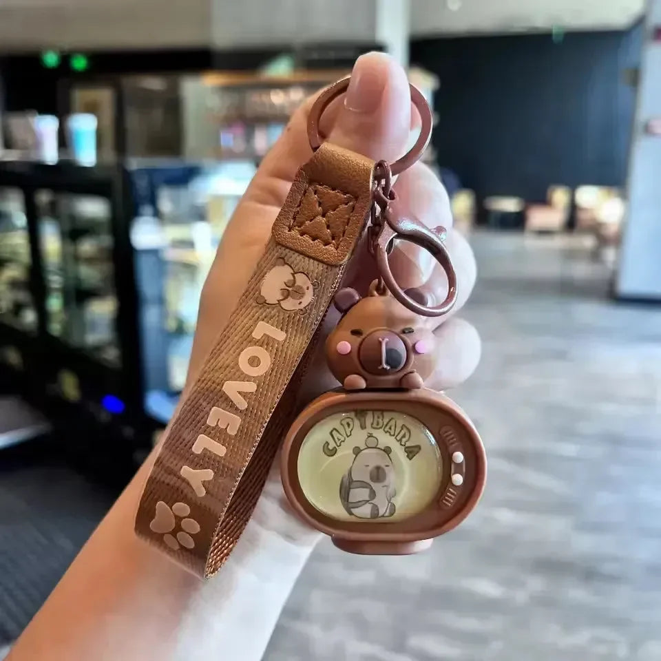 Kawaii Capybara 3D TV Keychain