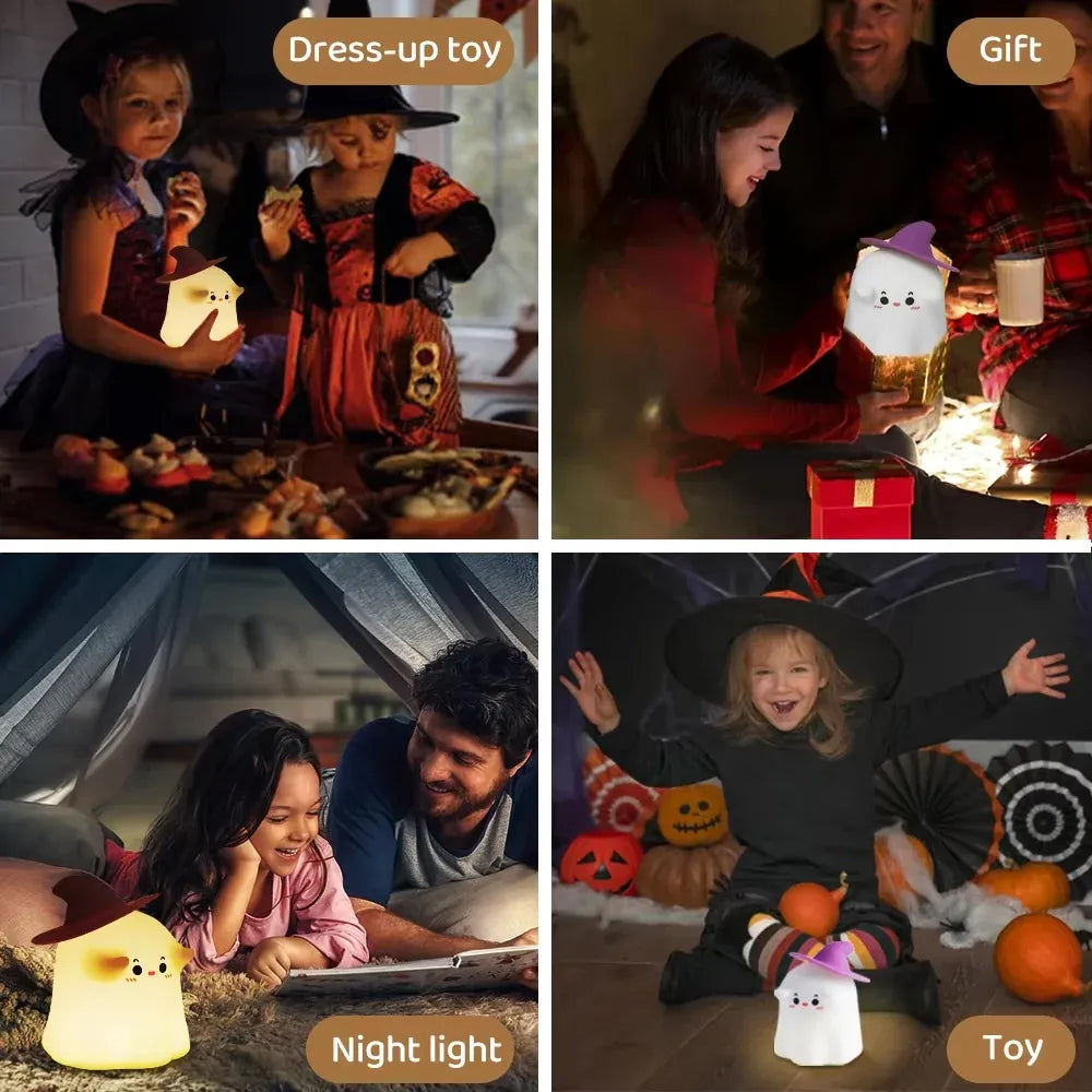 Cute 3D Ghost Silicone Night Lamp