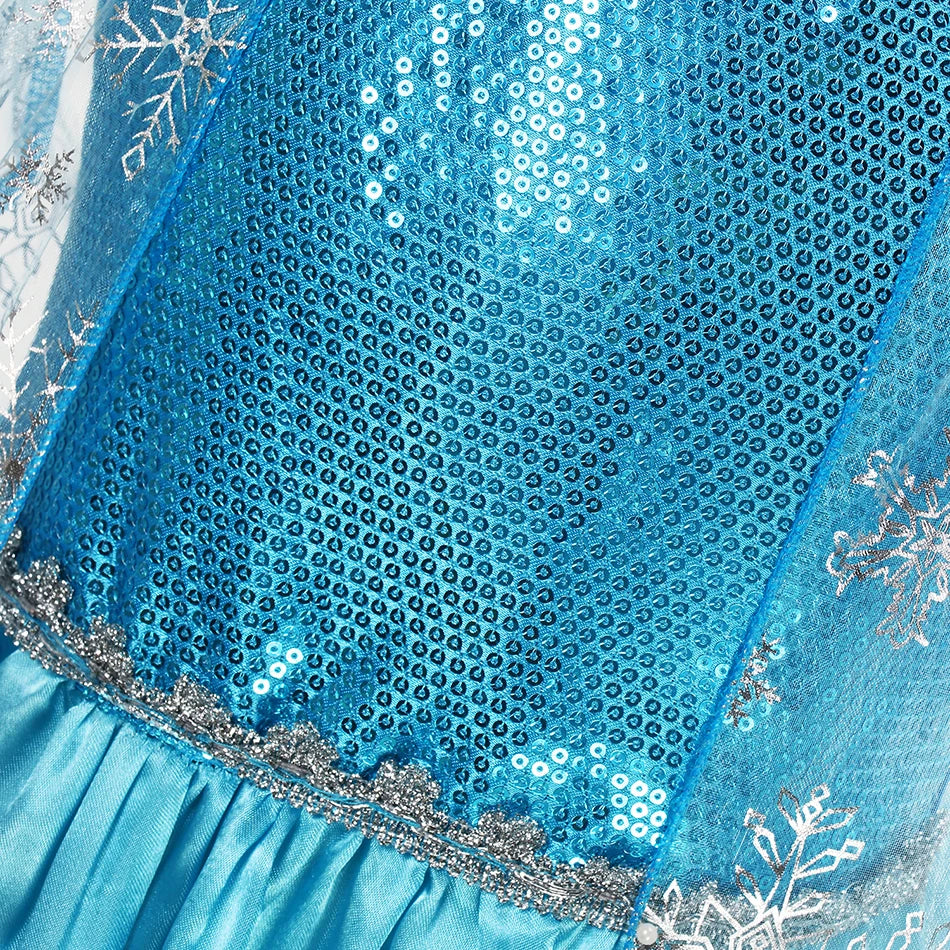 Girls Snow Queen Kids Costumes Girls Carnival Party Prom Gown Elsa Robe-Playing Children Clothing Princess Dress Birthday Dress - Bear Hugs