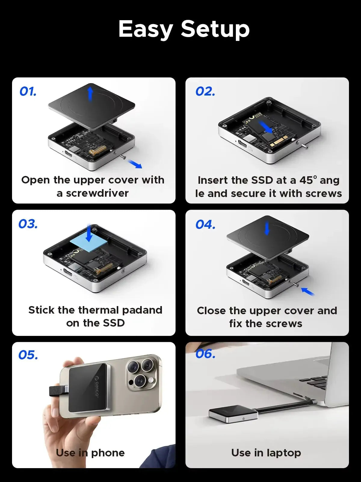 ORICO Magnetic 2230 M.2 NVMe SSD Enclosure