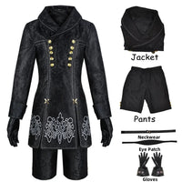Anime Nier Automata Cosplay 9S Yorha 2B Cosplay Suit Male Women Outfit Wig Disguise Costume Plus Size Fancy Party Black Dress - Bear Hugs