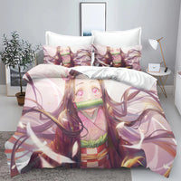 Demon Slayer: Kimetsu no Yaiba kamado Nezuko Anime 100% Polyester Bedding Set Duvet Cover Set Printed Cartoon Home Decor - Bear Hugs