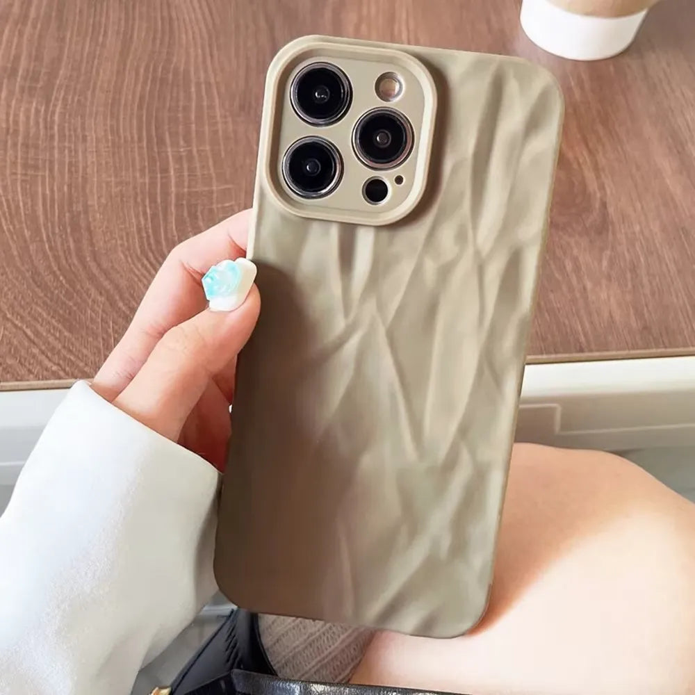 Fold Pattern Soft Silicone Phone Case (For iPhones)