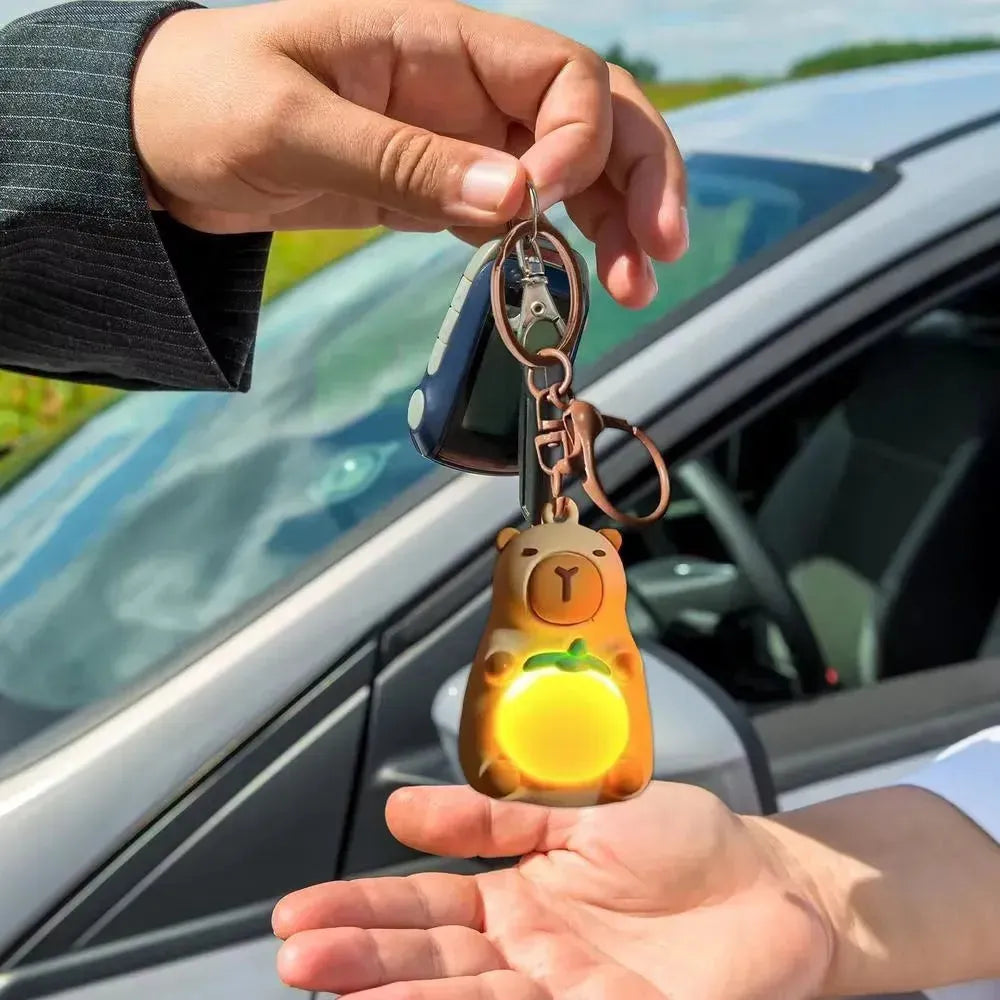 Capybara Citrus Spark Glow Keychain