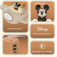 Mickey Peripheral Small Airplane Night Light Cute Atmosphere Light Desk Lamp Desktop Ornament Holiday Birthday Kawaii Gift Toy - Bear Hugs