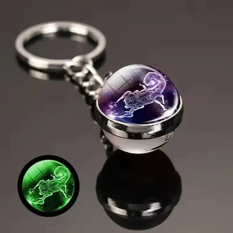 Zodiac Glimmer Orb Keychain