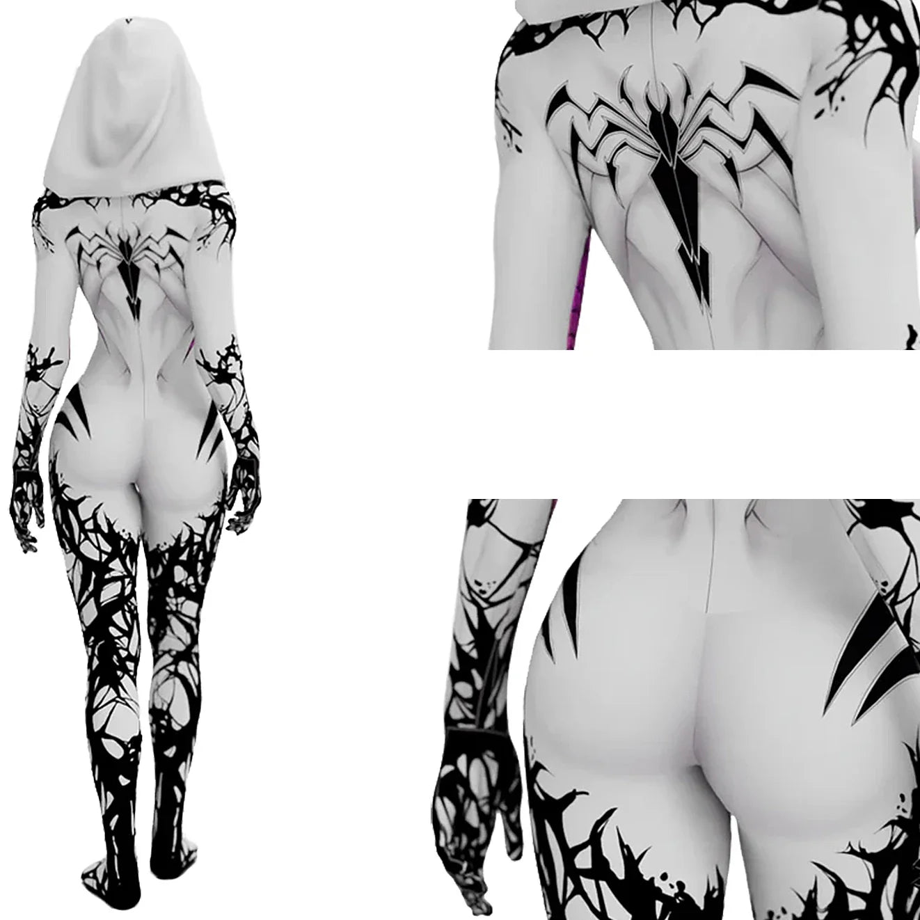 Venom Spider Gwen Stacy Cosplay Costume Superhero 3D Printed Spandex Zentai BodySuit Gwen Stacy Spiderwoman Halloween Costume - Bear Hugs