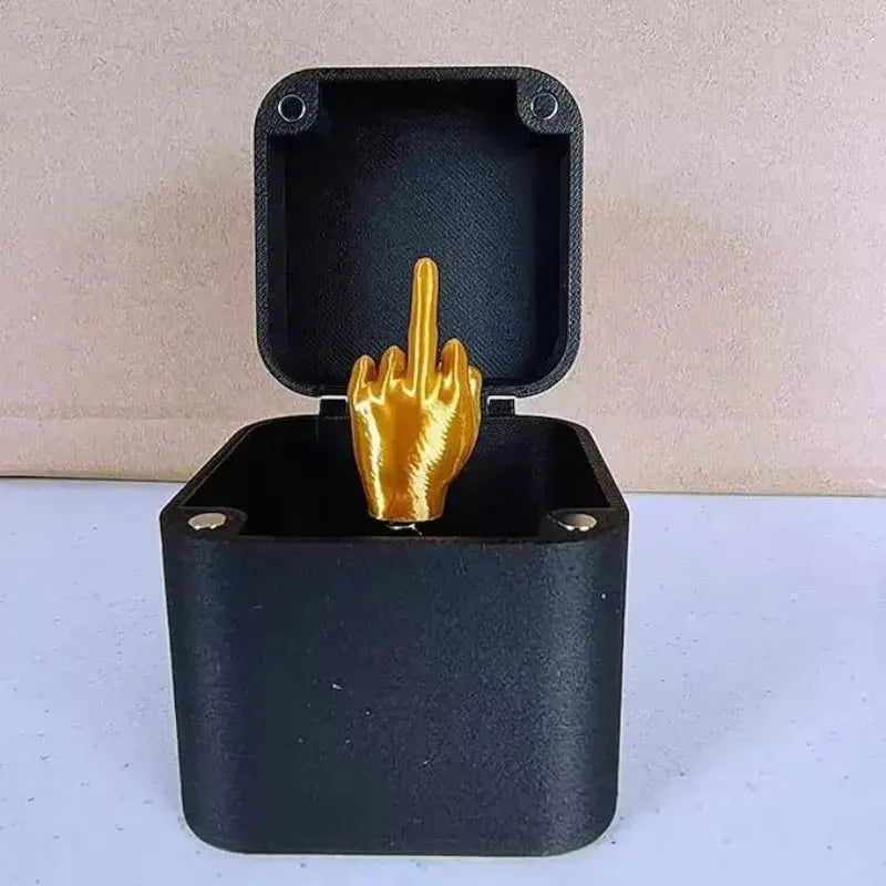 Pop Up Middle Finger Prank Ring Box