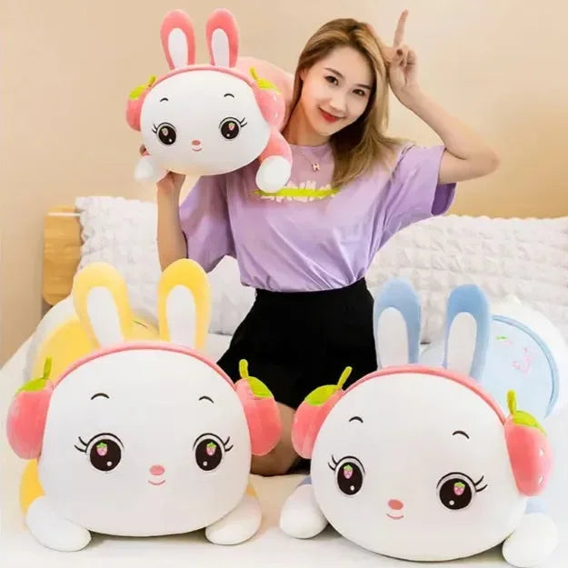 Strawberry Headphone Bunny Long Pillow (60 cm)