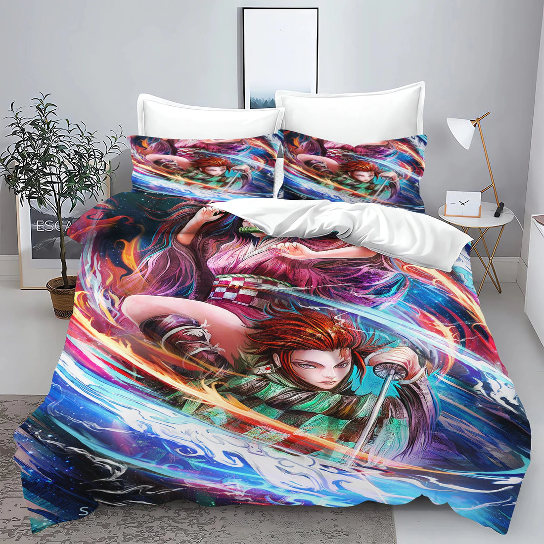 Demon Slayer: Kimetsu no Yaiba kamado Nezuko Anime 100% Polyester Bedding Set Duvet Cover Set Printed Cartoon Home Decor - Bear Hugs
