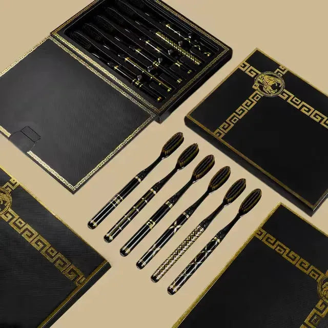 Black and Gold Luxury Toothbrush Set