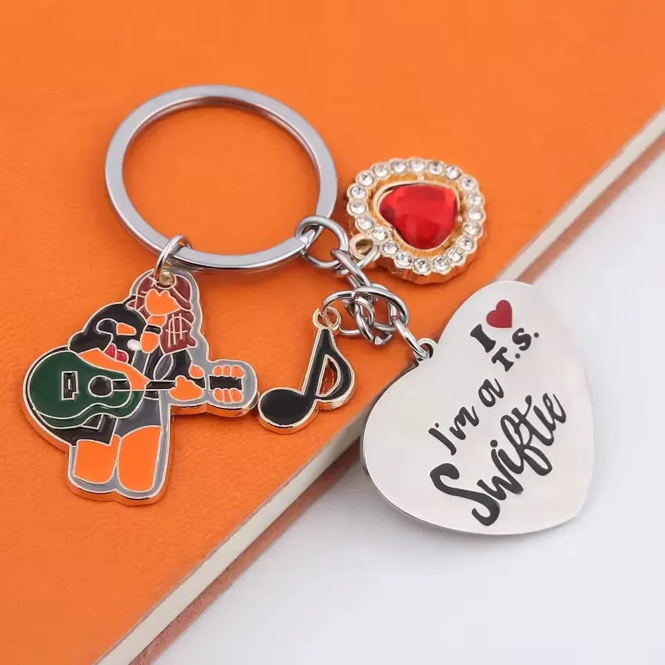 Porte-clés en alliage J'aime Taylor Swift 