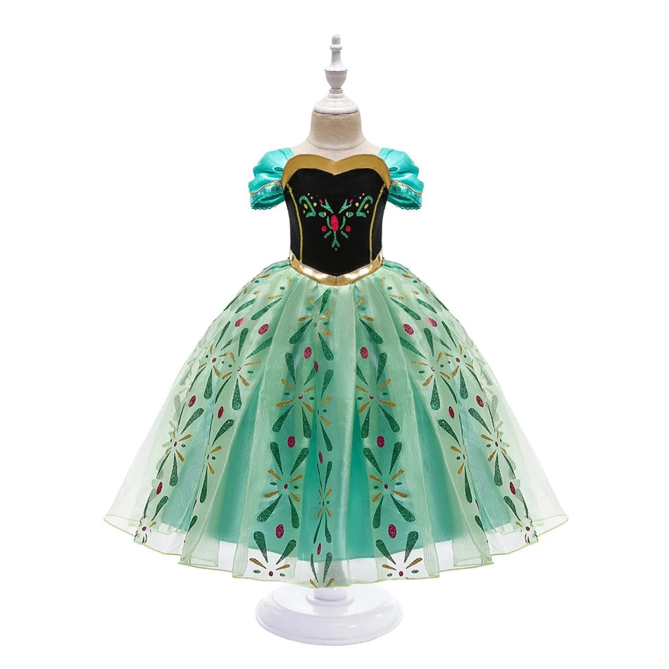 Full Printing Kids Cosplay Anna Princess Costume Fancy Birthday Carnival Party Prom Dress Toddler Role Play Clothing Outfits - Bear Hugs