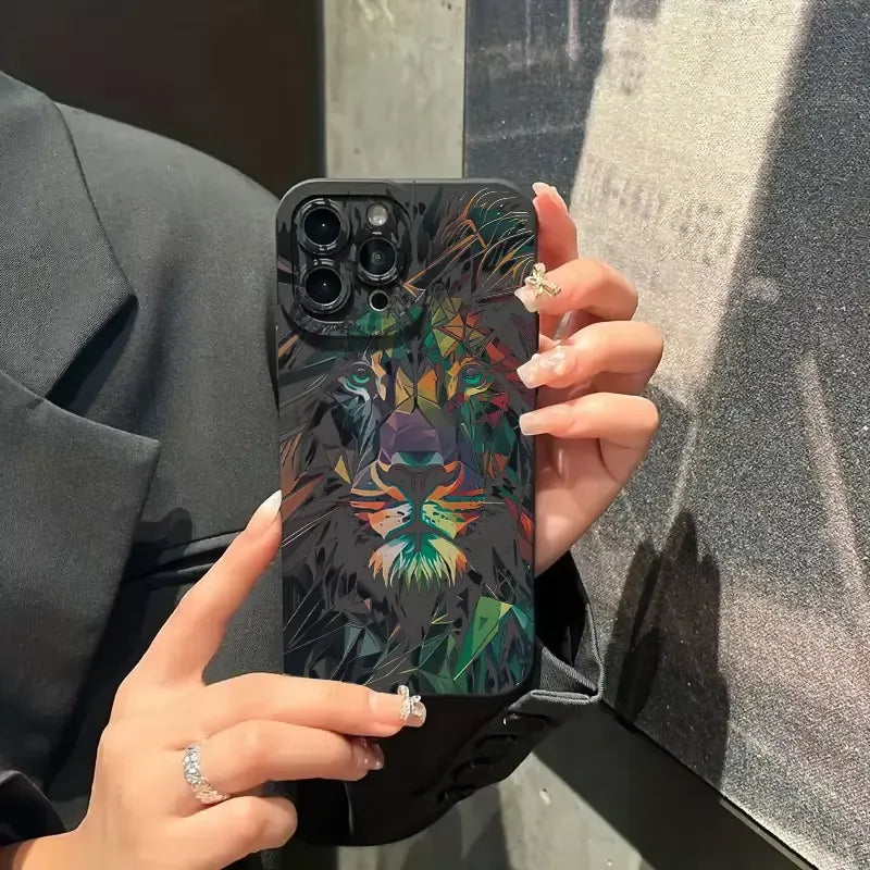 Colourful Lion Pattern Phone Case (For iPhones)