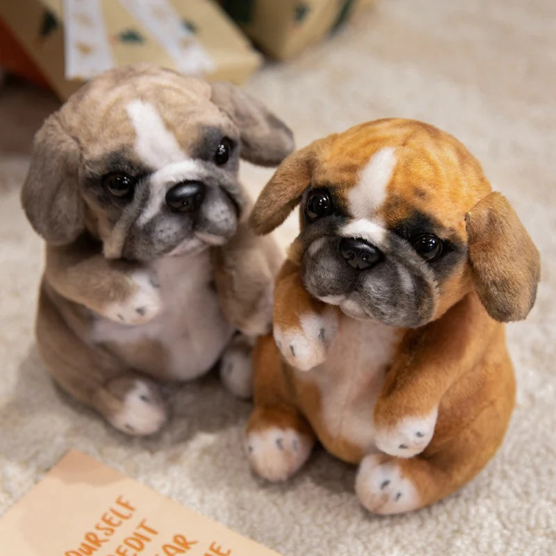 Realistic Sitting Puppy Plush Toy Stuffed Doggy Cute Fluffy Pet for Room Decor Children's Birthday Gift - Bear Hugs