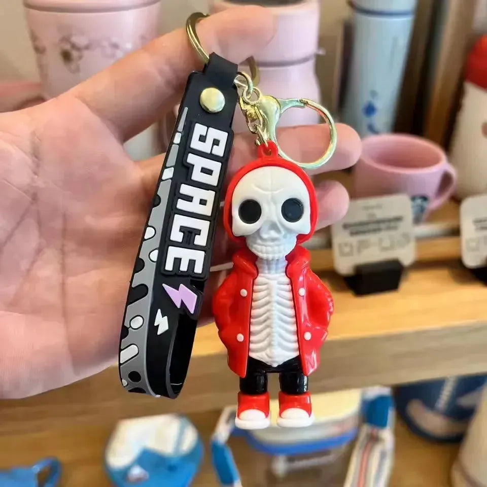 Bone Brigade Hooded Skeleton Keychain