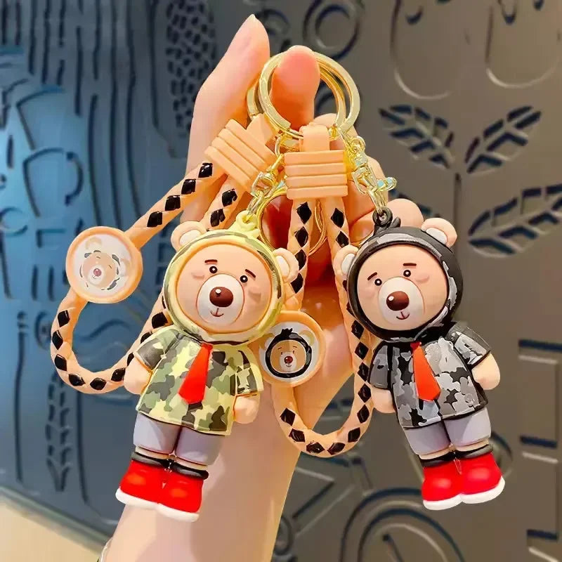 Charming Hooded Bear Keychain